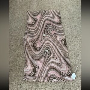 Galitzine Nwt‎ Italian Scarf Brown White Pink Swirls Vintage Infinity light